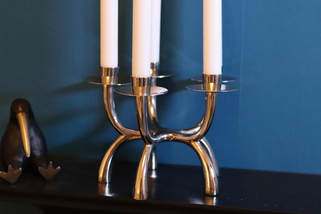 Vintage Chrome Candelabra Noah Ancienne