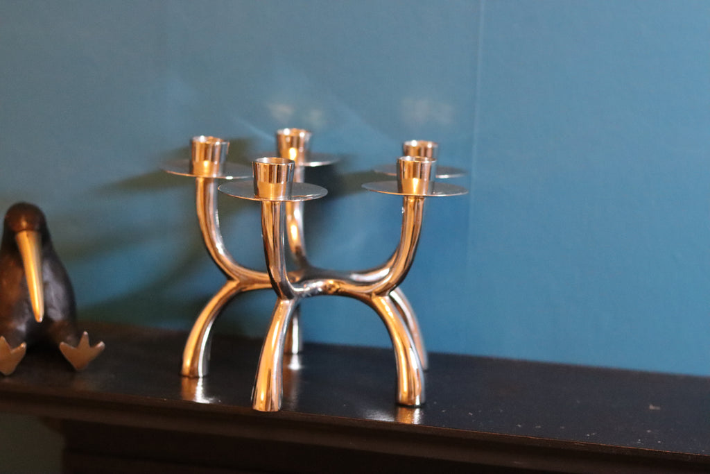 Vintage Chrome Candelabra Noah Ancienne