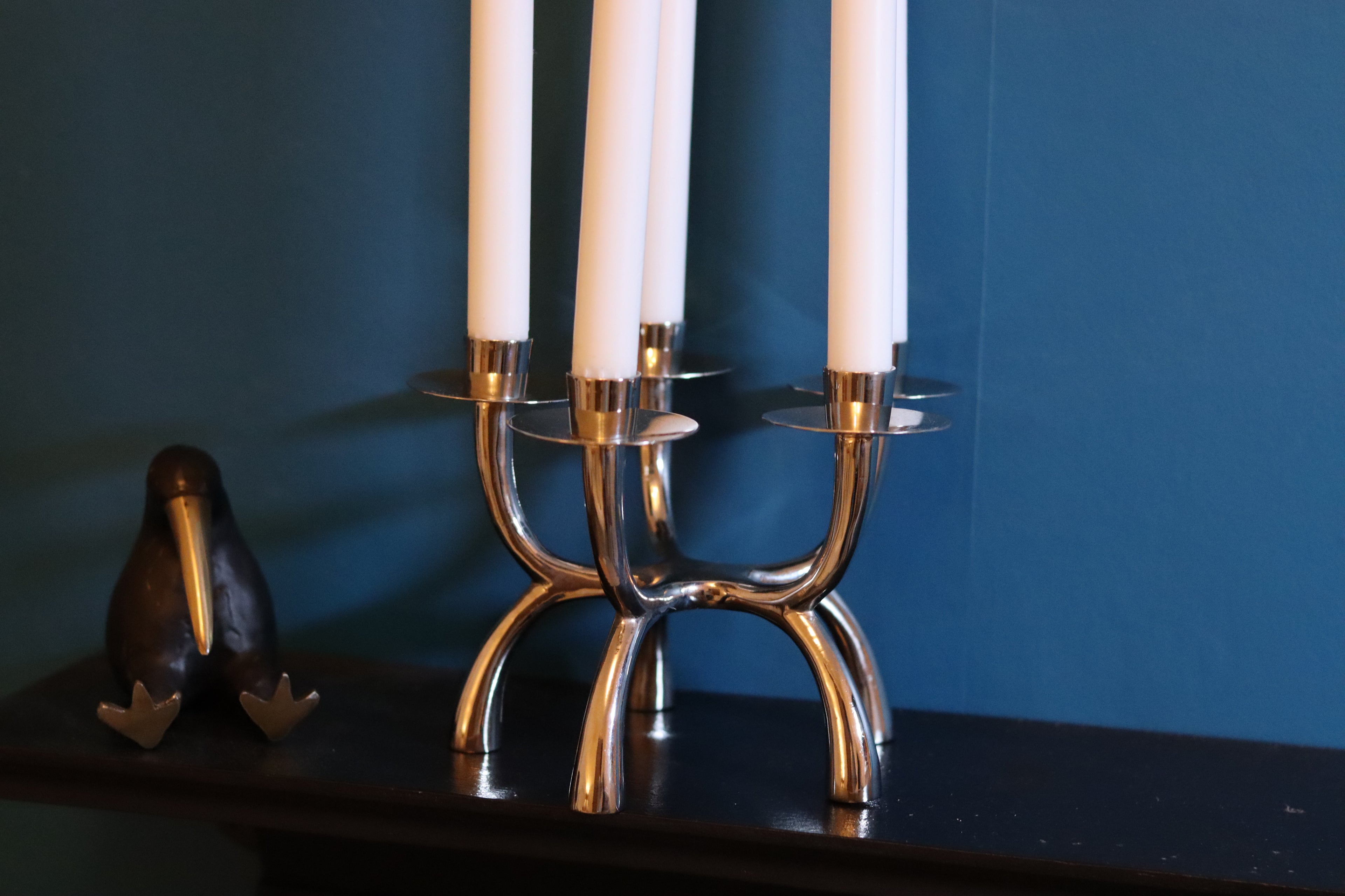 Vintage Chrome Candelabra Noah Ancienne