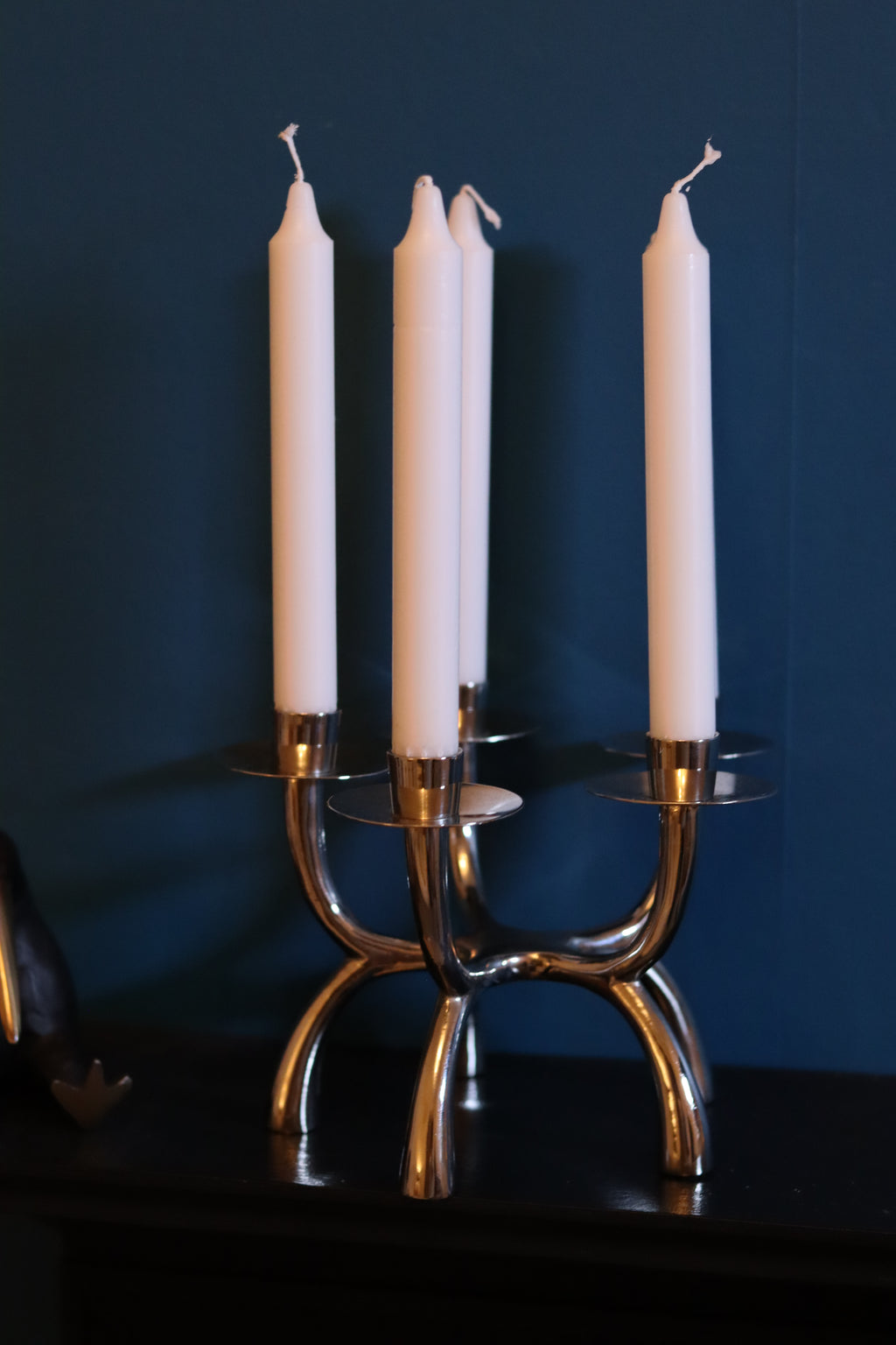 Vintage Chrome Candelabra Noah Ancienne