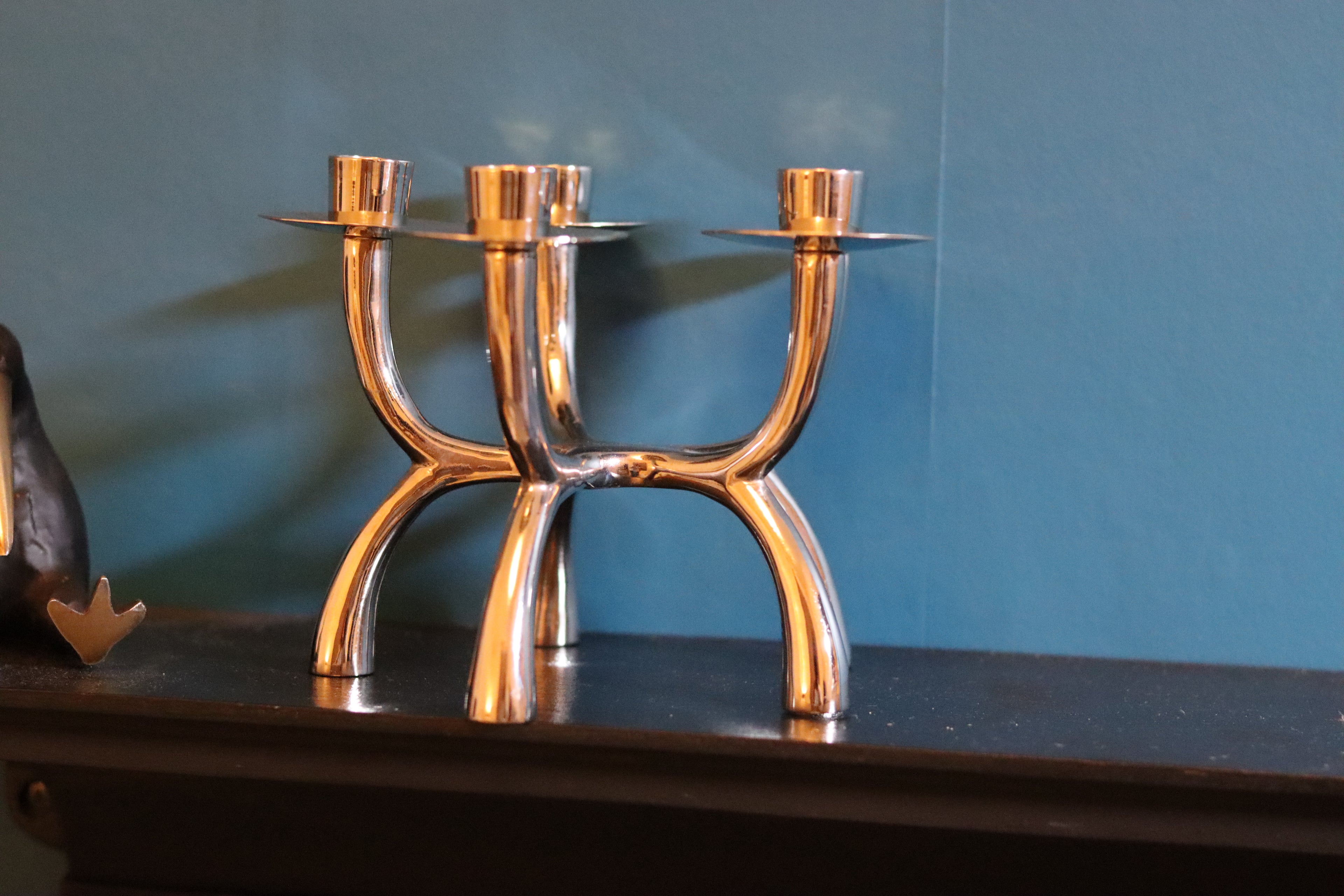 Vintage Chrome Candelabra Noah Ancienne
