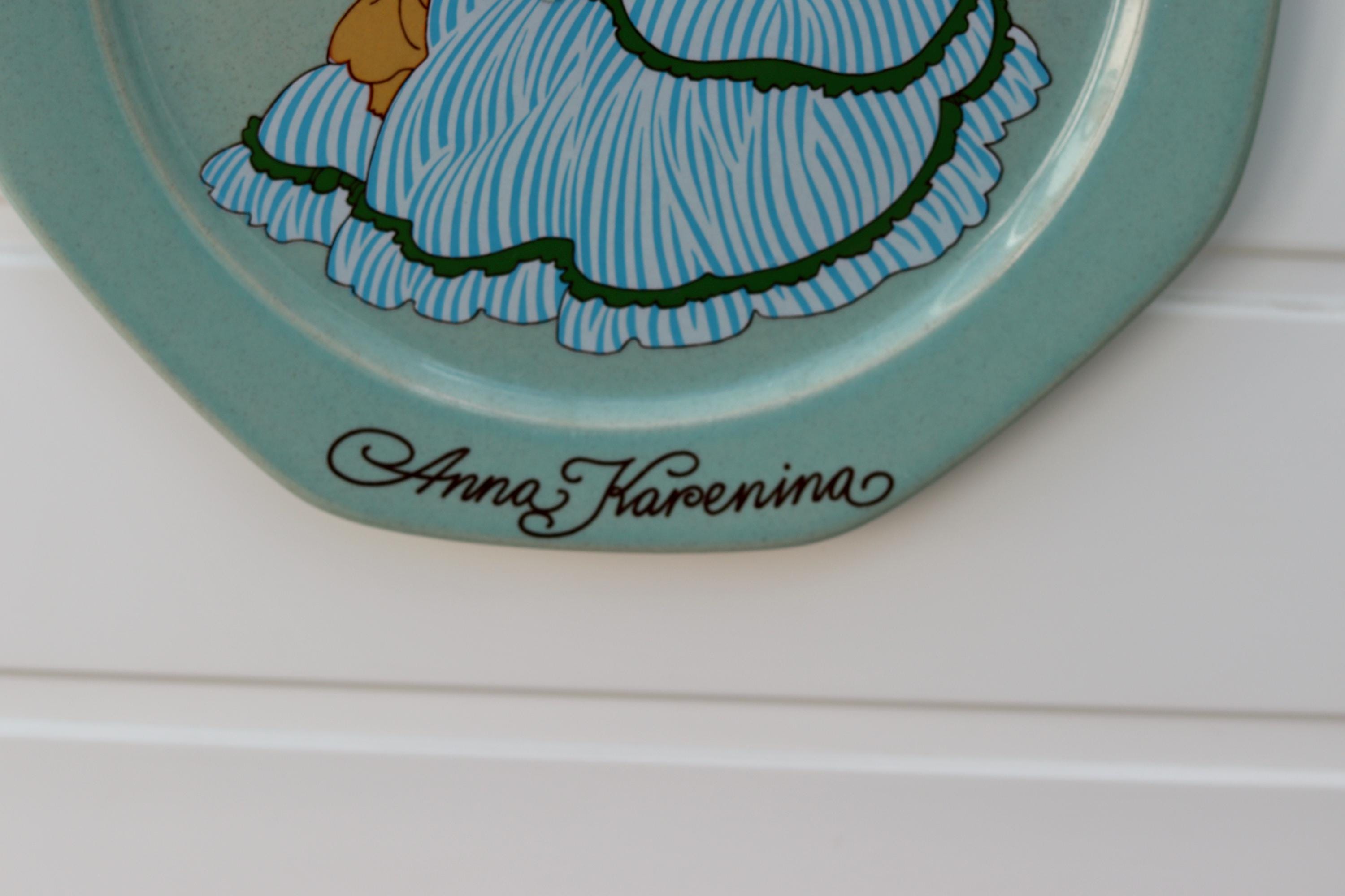 Vintage Hoganas Stoneware Wall Plaque "Anna Karenina" by Ake Arenhill Sweden Noah Ancienne