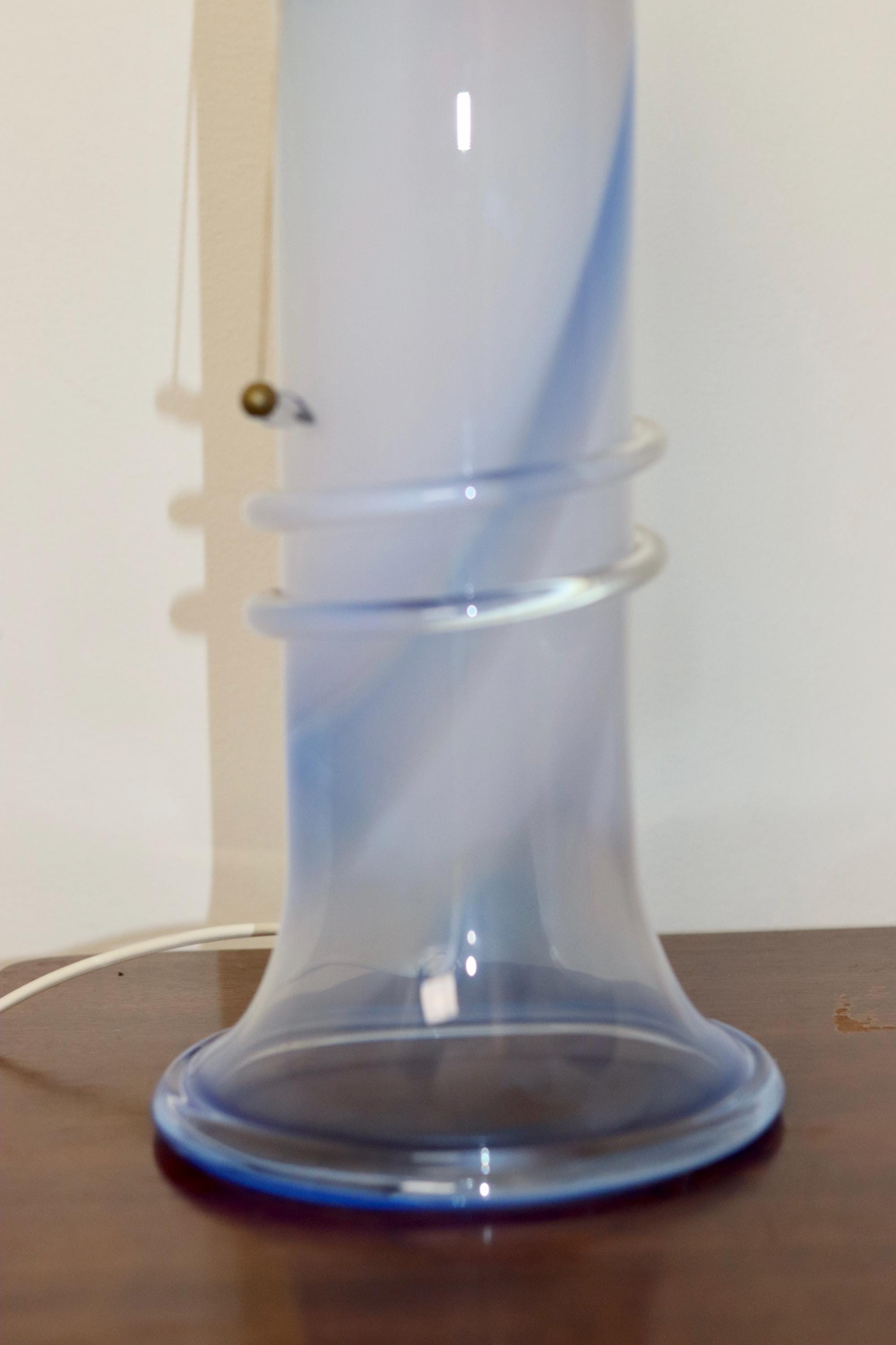 Vintage glass table lamp by Hannelore Dreutler, Studio Åhus, Sweden, 1990's Noah Ancienne