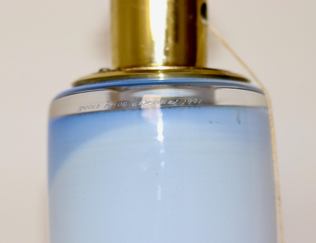 Vintage glass table lamp by Hannelore Dreutler, Studio Åhus, Sweden, 1990's Noah Ancienne