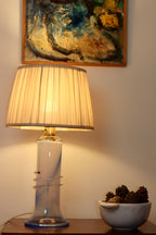 Vintage glass table lamp by Hannelore Dreutler, Studio Åhus, Sweden, 1990's Noah Ancienne