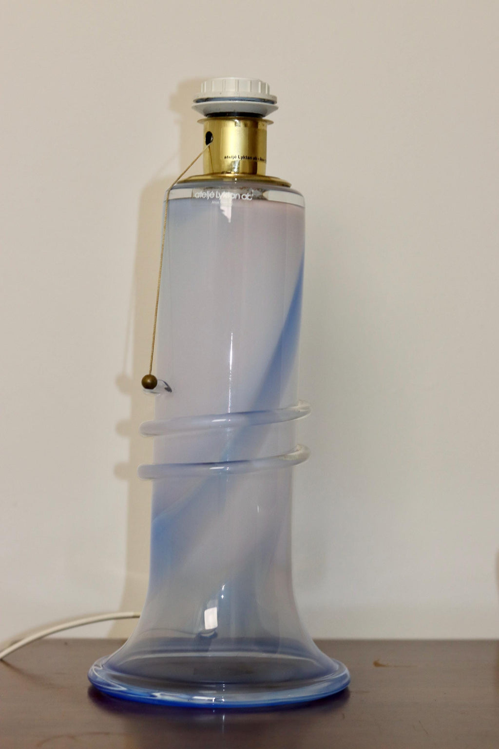 Vintage glass table lamp by Hannelore Dreutler, Studio Åhus, Sweden, 1990's Noah Ancienne