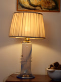 Vintage glass table lamp by Hannelore Dreutler, Studio Åhus, Sweden, 1990's Noah Ancienne