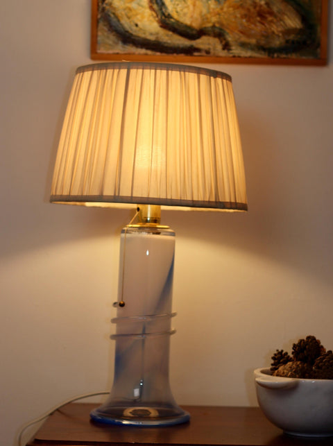 Vintage glass table lamp by Hannelore Dreutler, Studio Åhus, Sweden, 1990's Noah Ancienne
