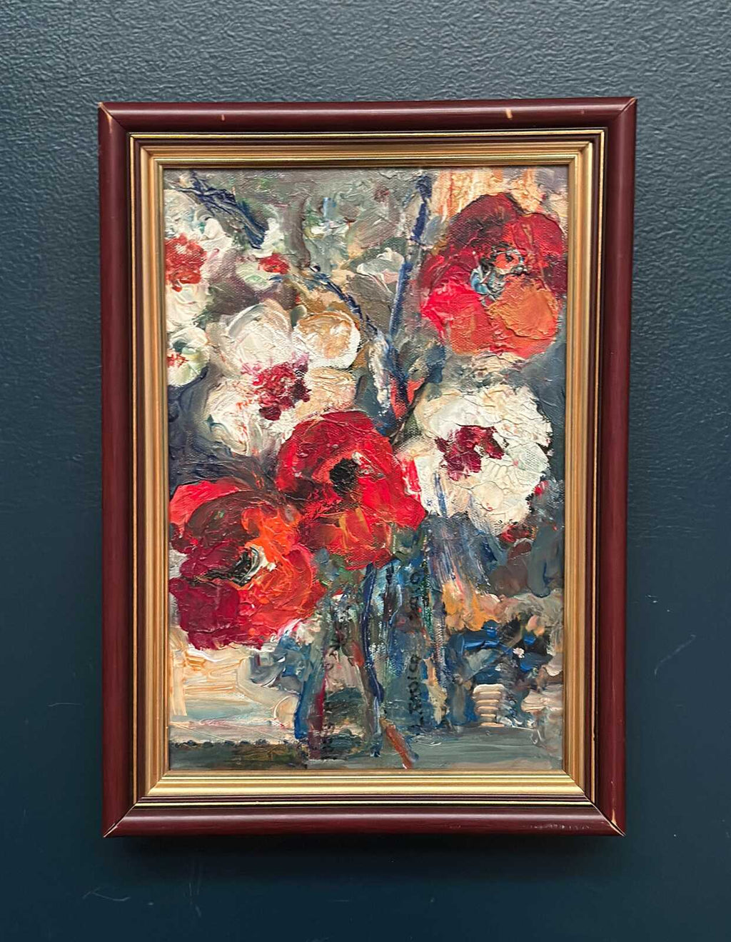 “Red Poppies and White Blossoms” by L. Stokes