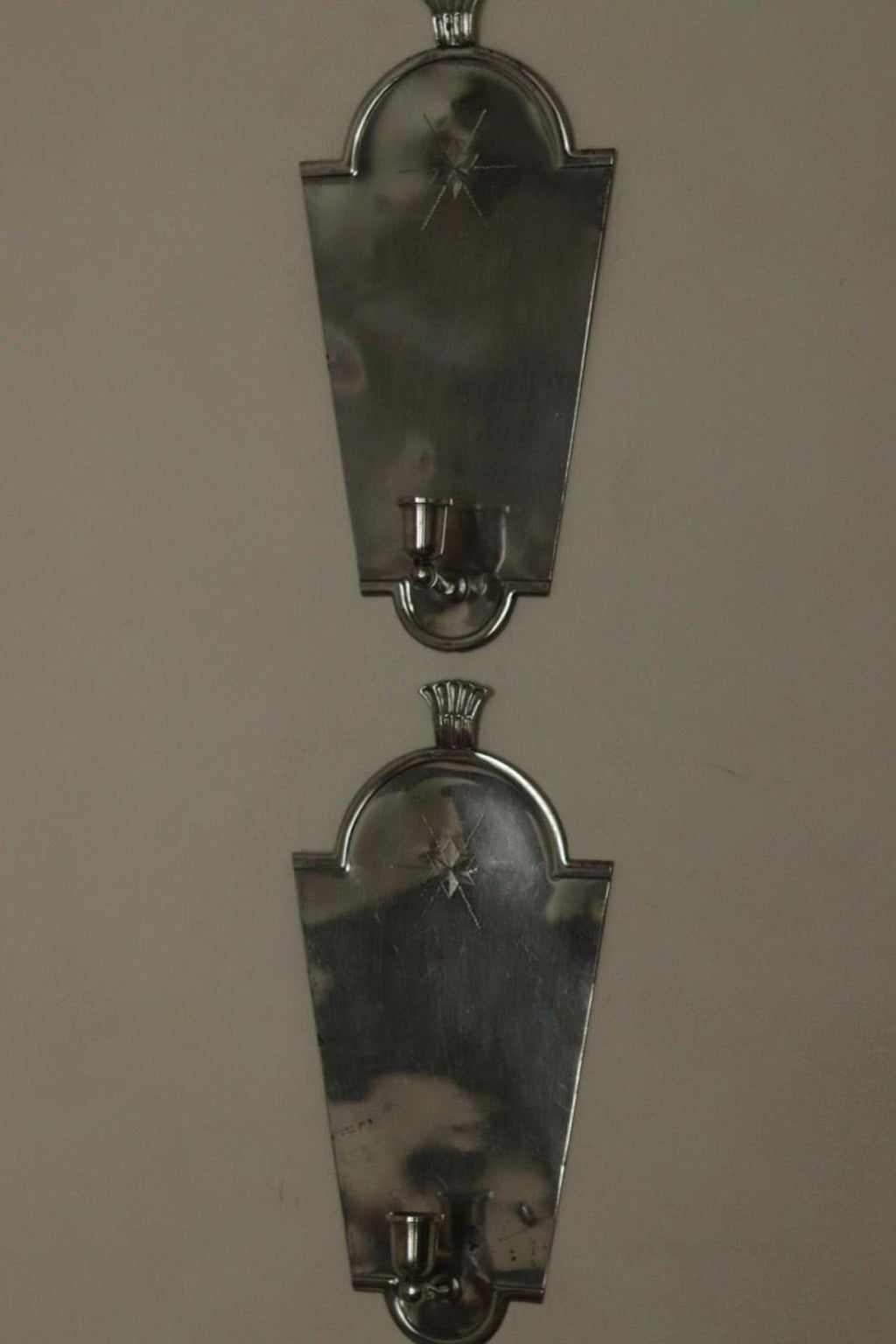 Pair of Mid Century Swedish Pewter Sconces by Svenskt Tenn