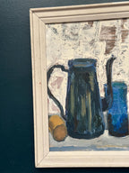 “Still Life with Jug and Blue Glass”