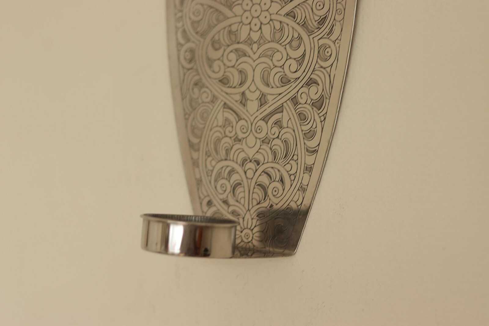 Pair Of Vintage Pewter Sconces