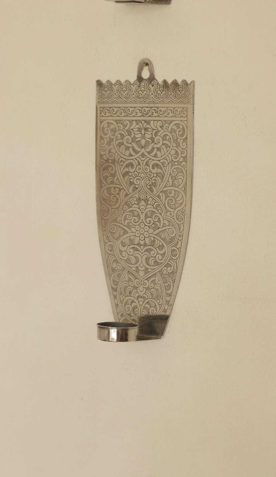 Pair Of Vintage Pewter Sconces