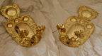 Baroque Style  Mid-Century Brass Swedish Sconces