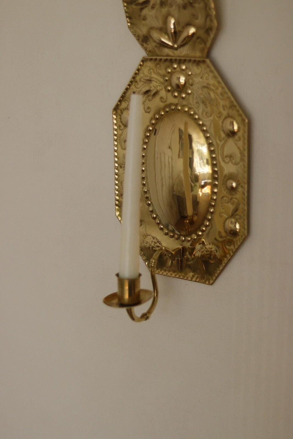 Pair Of Baroque-style Swedish Brass Sconces