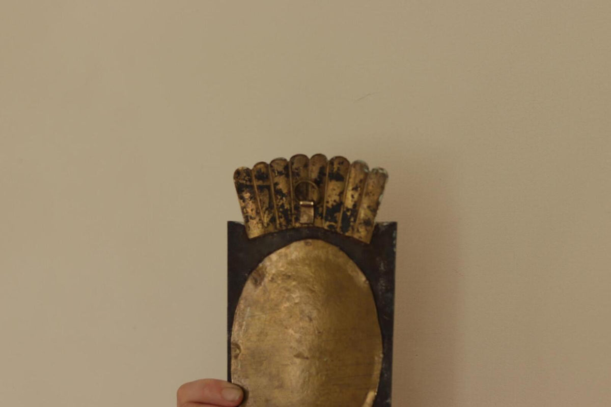 Pair Of Mid Century Swedish Brass  and Metal Sconces
