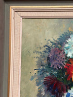 “Asters in Ceramic Vase” by Eric Lundgren