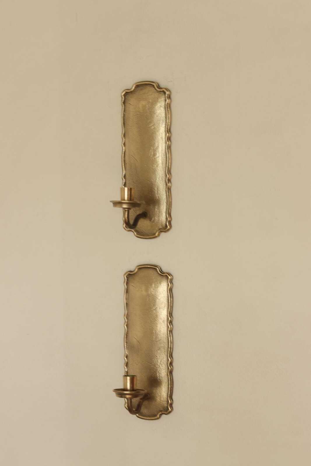 Pair Of Mid Century Style Swedish Brass Sconces by Scandia