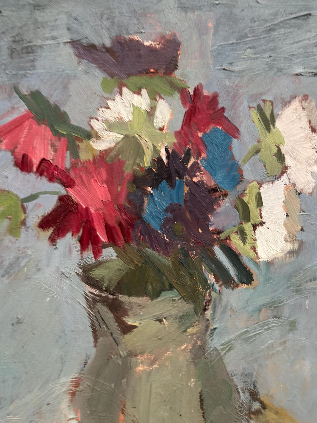 Flowers in Green Vase