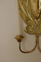 Pair Of Double Arm Art Nouveau Style Swedish Brass Sconces