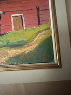 “Red Barns” by L. Wuariner