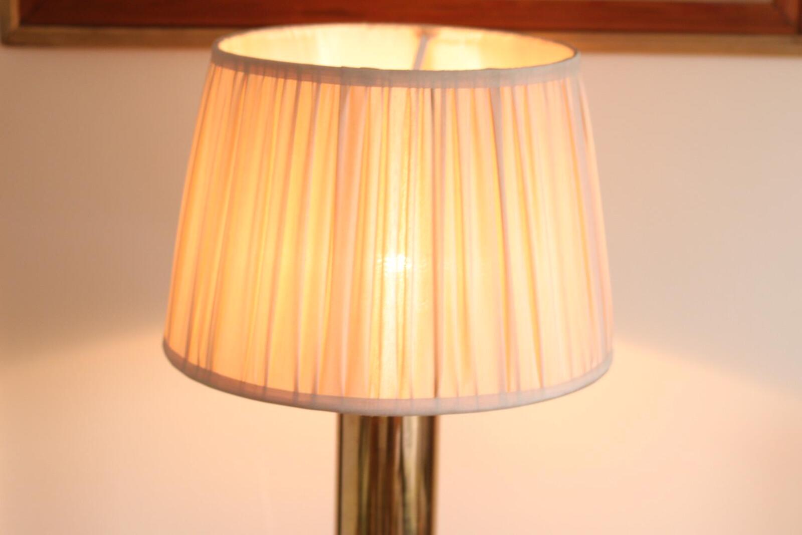 1960's Mid Century Swedish Large Brass Table Lamp by  Bergbom, Model B 010
