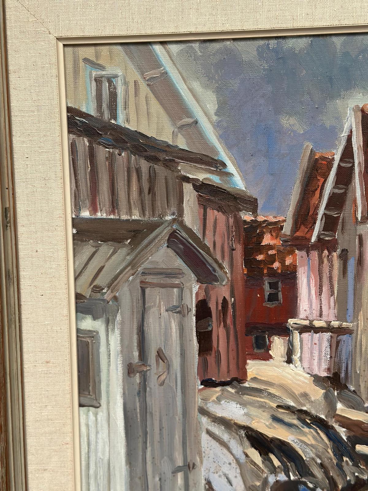 “Red Cottages by Coast”