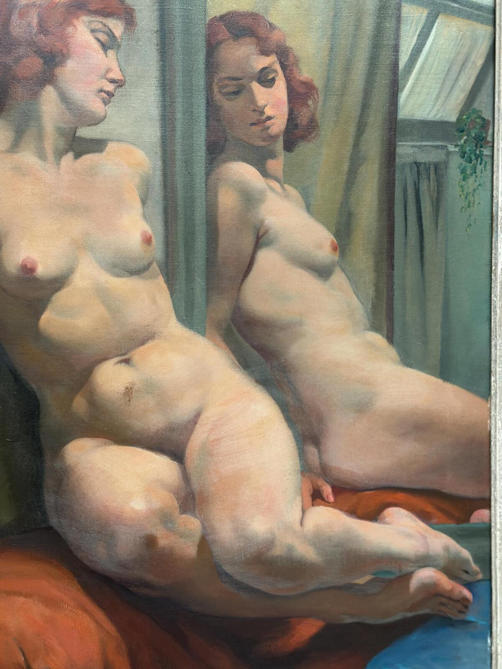 Sittande kvinna vid spegel By Philippe de Rougemont (1891–1965)