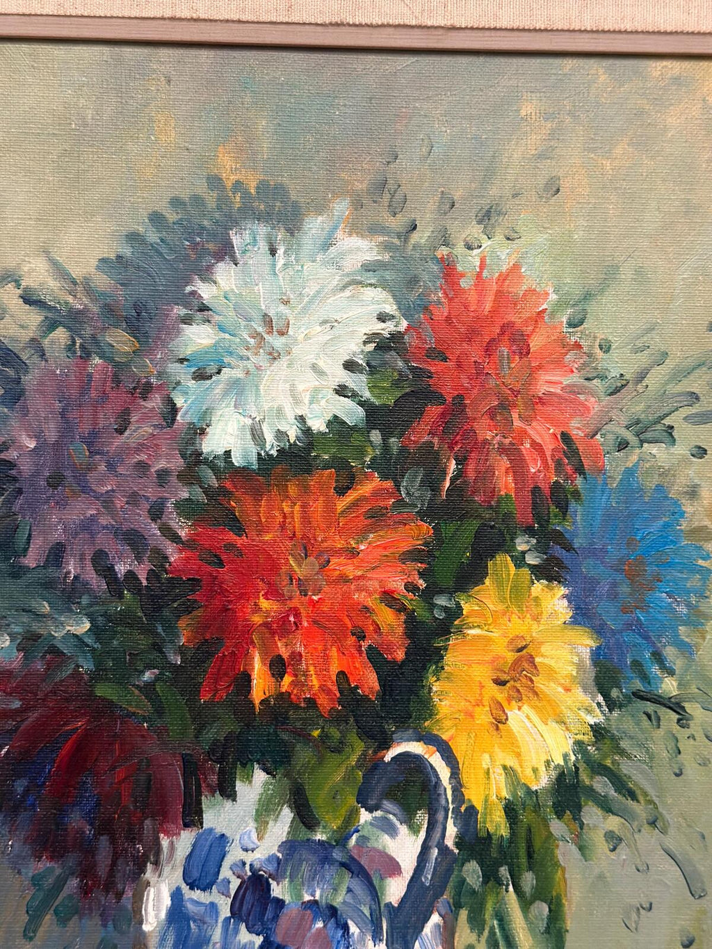 “Asters in Ceramic Vase” by Eric Lundgren