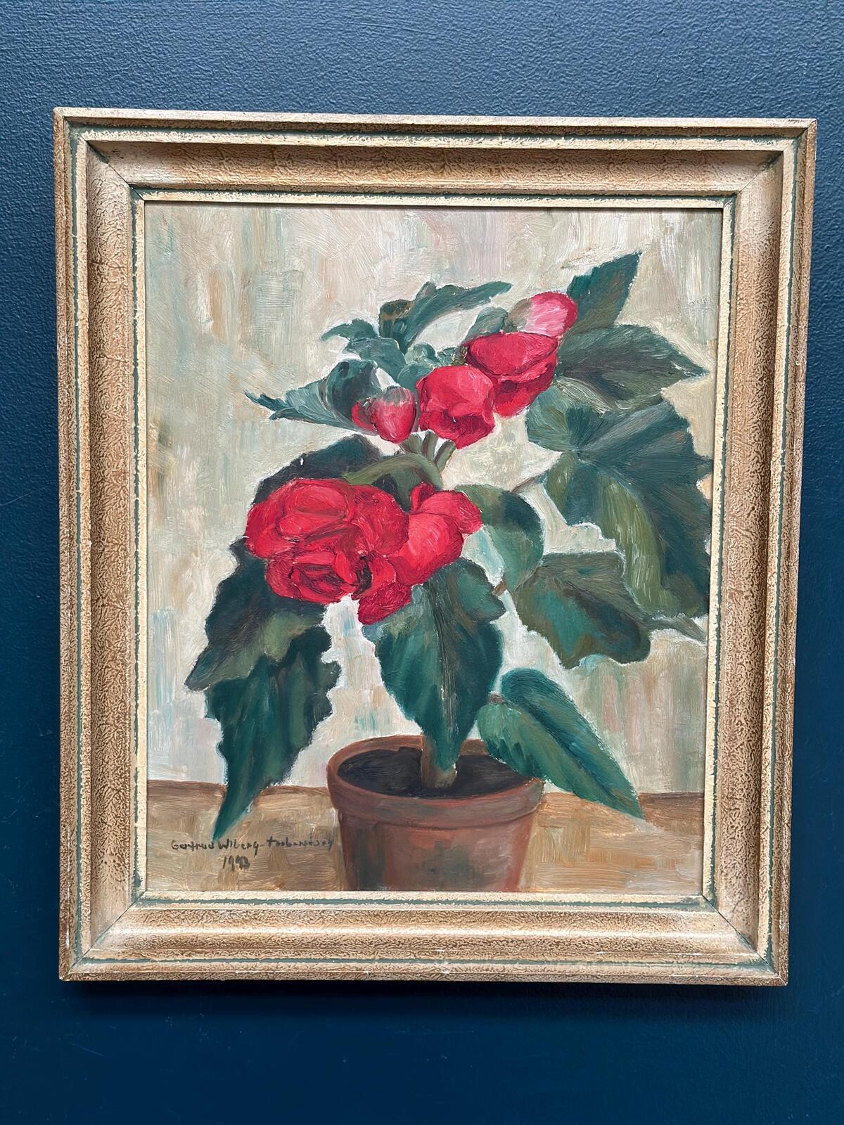 “Red Flower in Pot” by Gertrud Wiberg