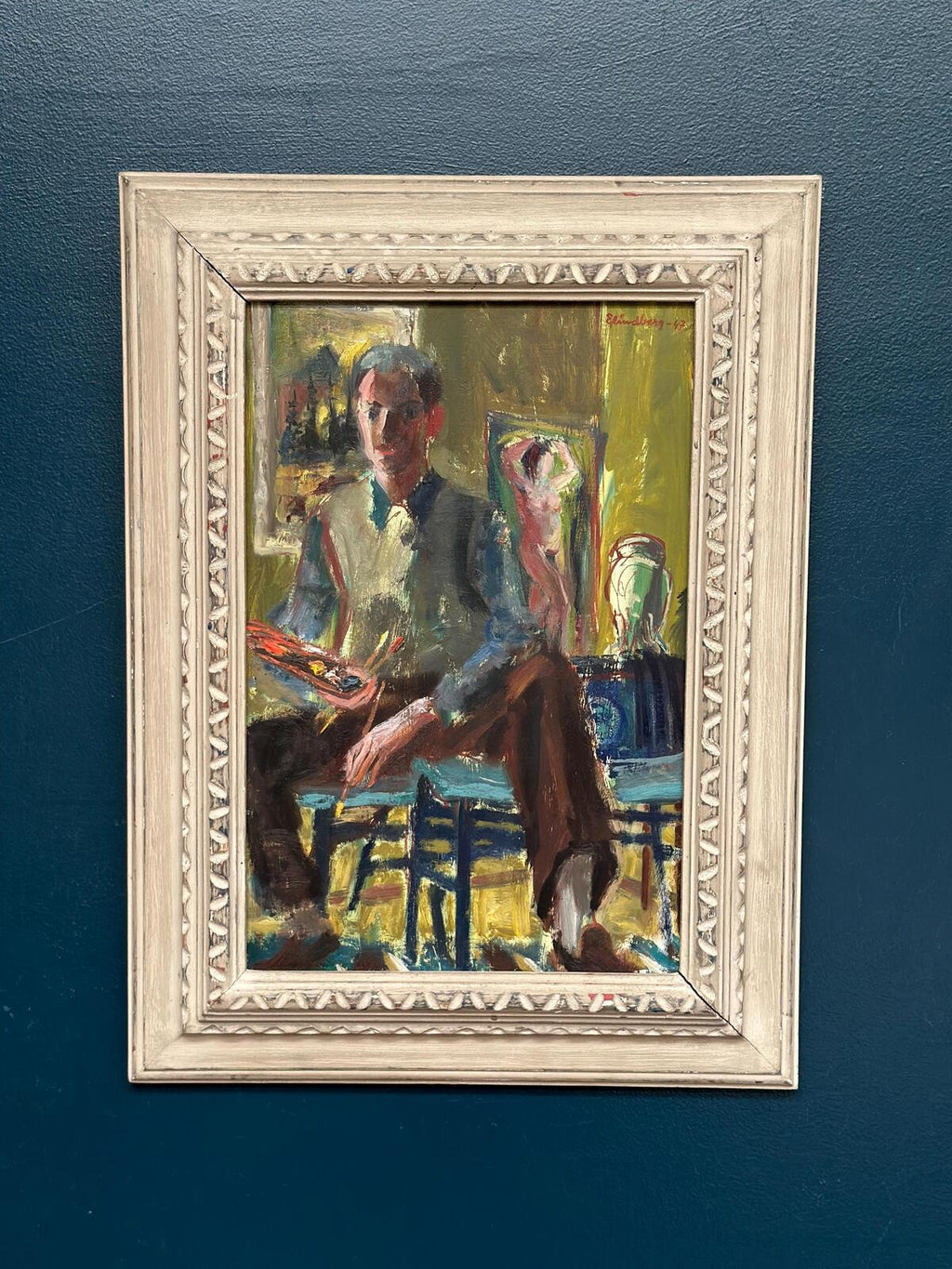 “Artist in His Studio” by Einar Lindberg (1916–1993)