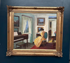 “Interior with Reading Woman” by V. Hansen