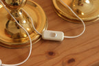 1970's Pair of Brass Bobbin Table lamps