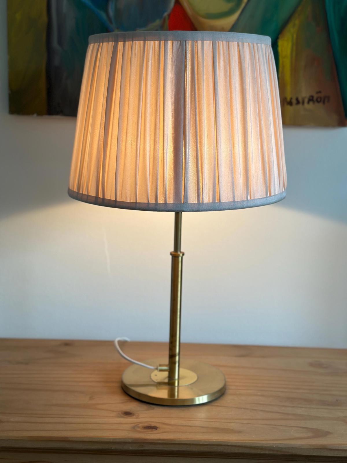 Pair of Mid Century Style Swedish Brass Lamps by Konsethantverk