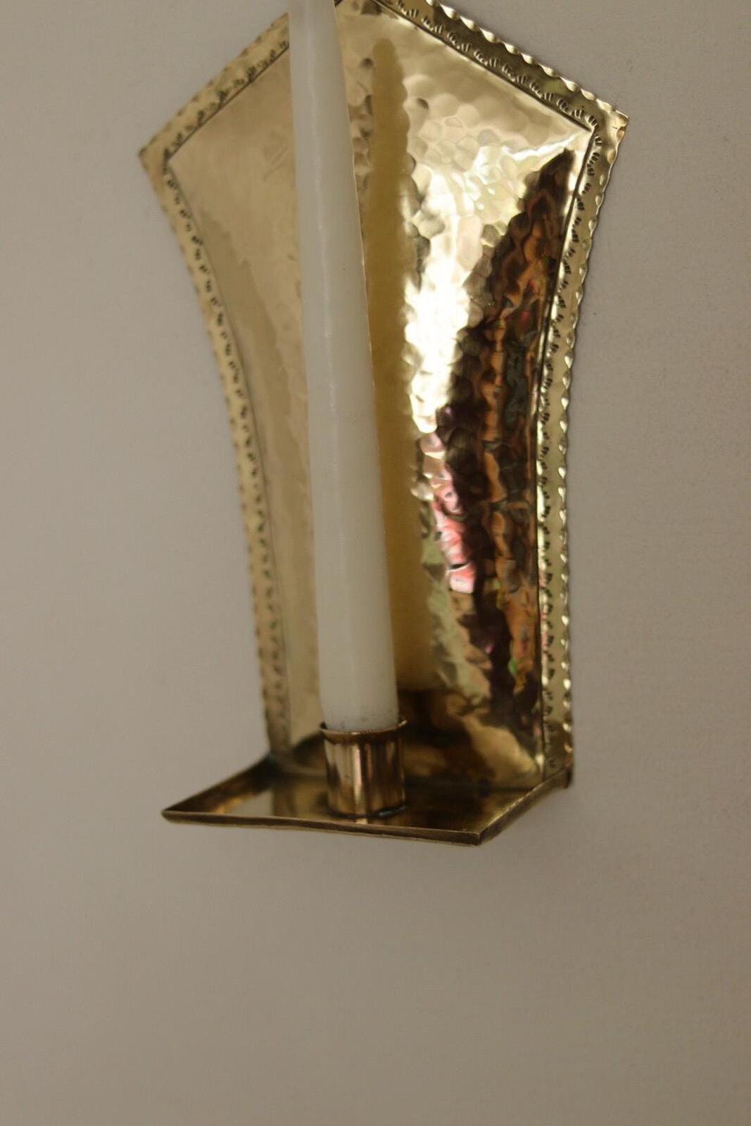Pair Of Mid Century Swedish Brass Sconces