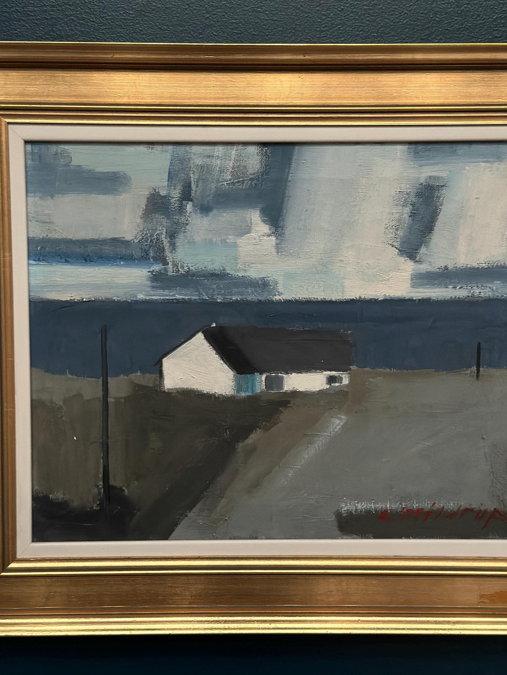 “Coastal Motif with Houses” by Egon Møldrup