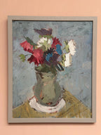 Flowers in Green Vase