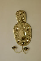 Pair Large baroque Style Mid Century Swedish Brass Sconces