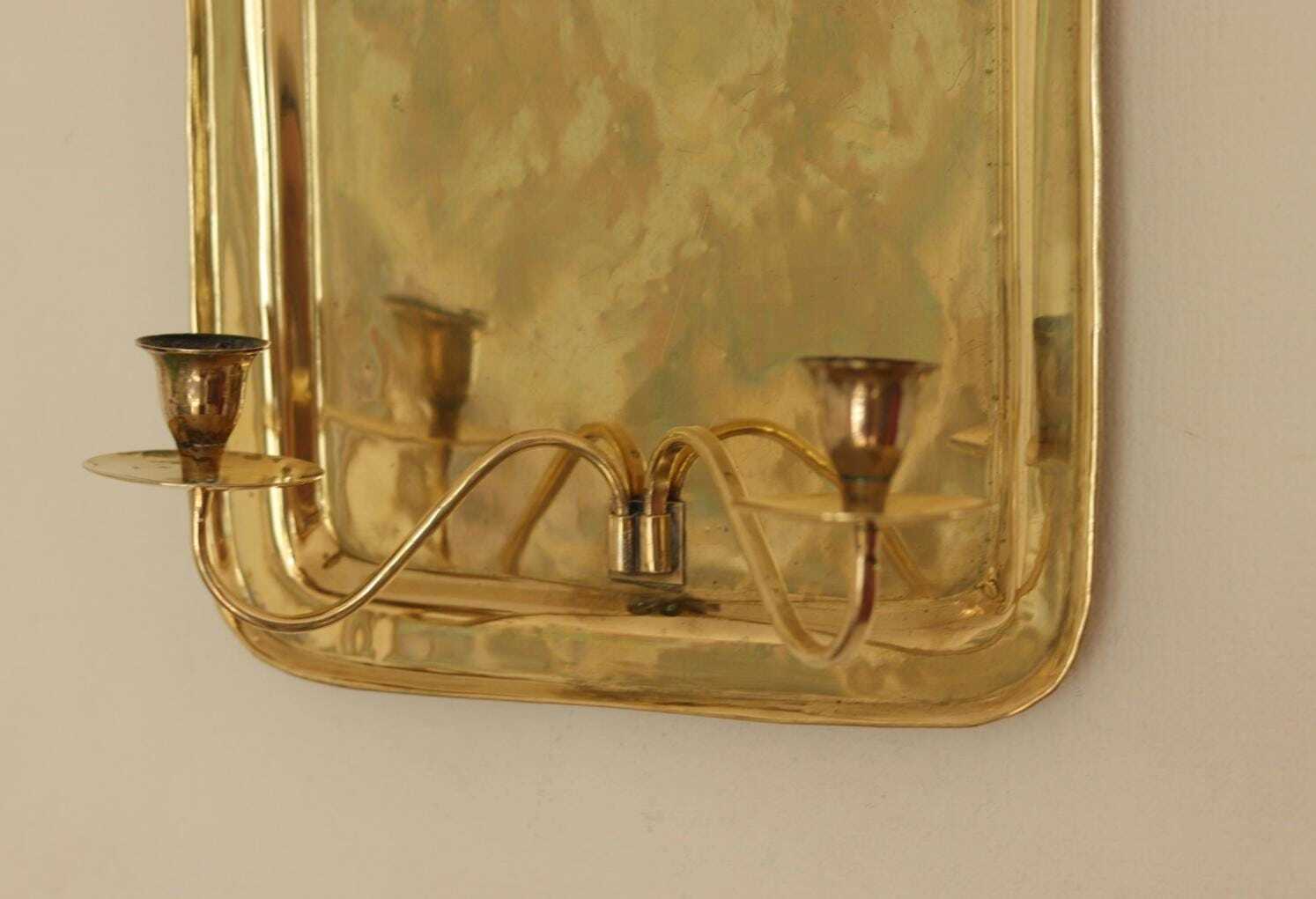 Pair Of Mid Century Swedish Brass Sconces