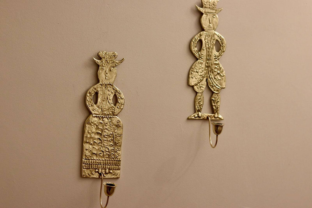 Pair of Mid-Century Brass Danish Sconces