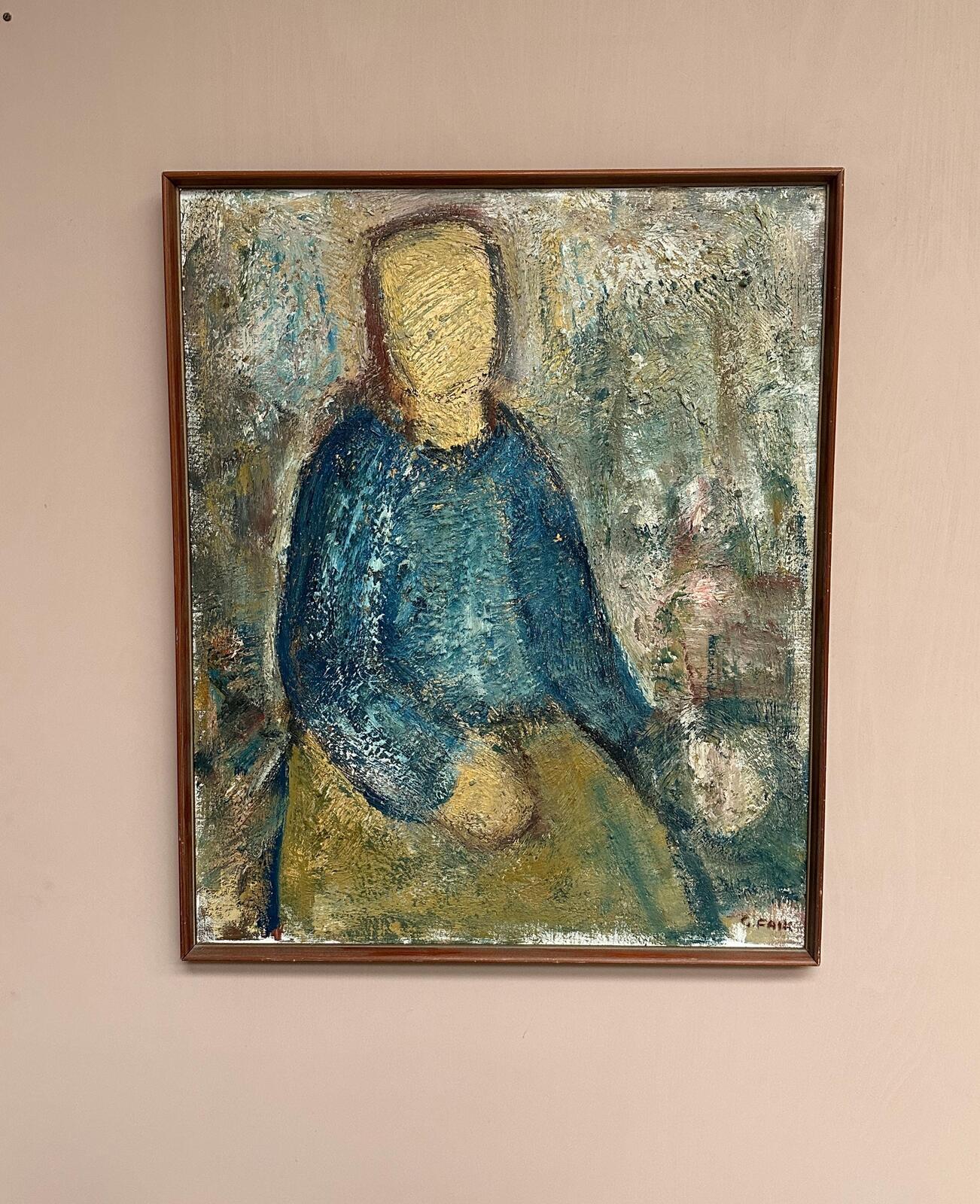 “Kvinna i blått” by Gösta Falck