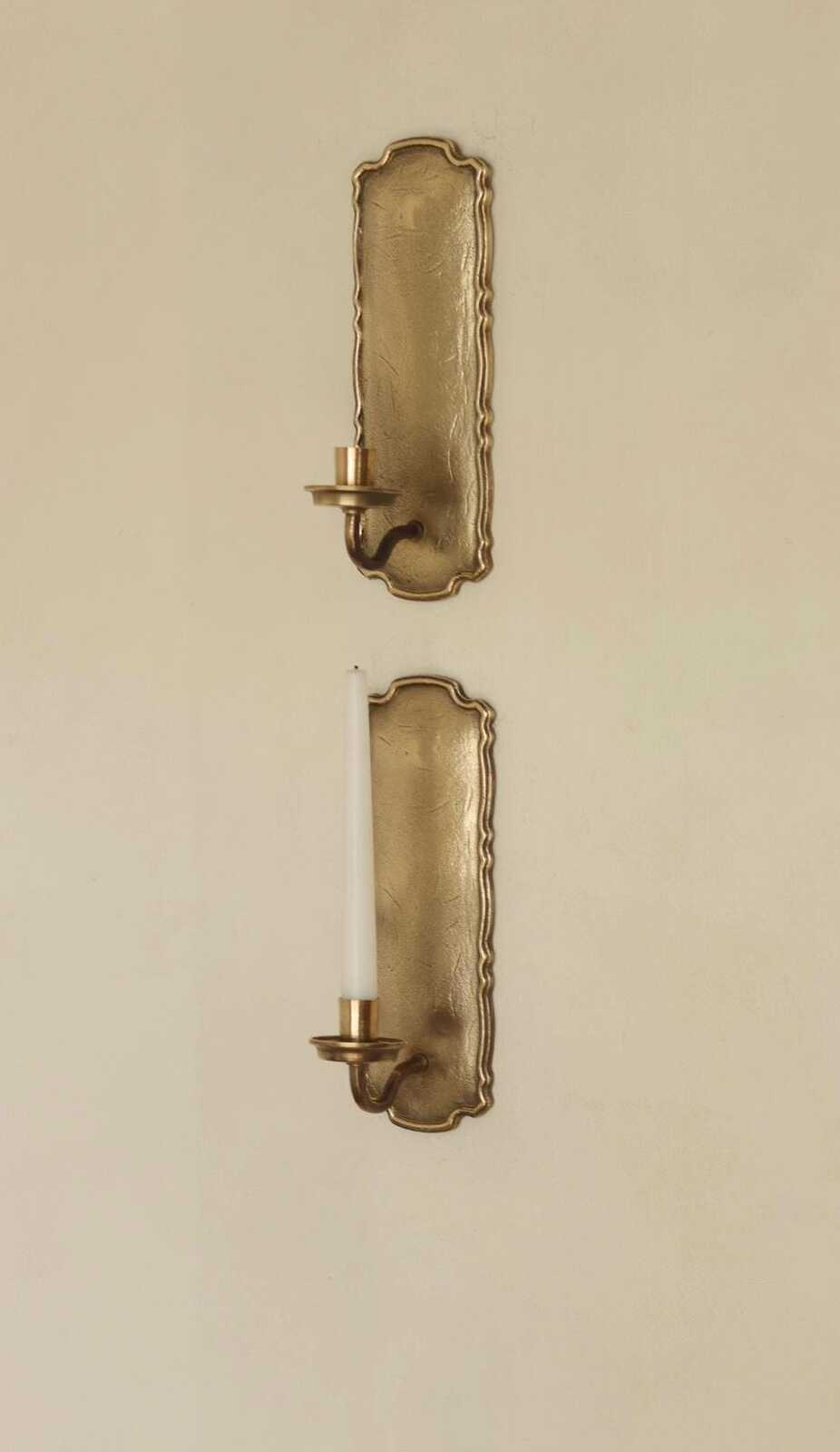 Pair Of Mid Century Style Swedish Brass Sconces by Scandia