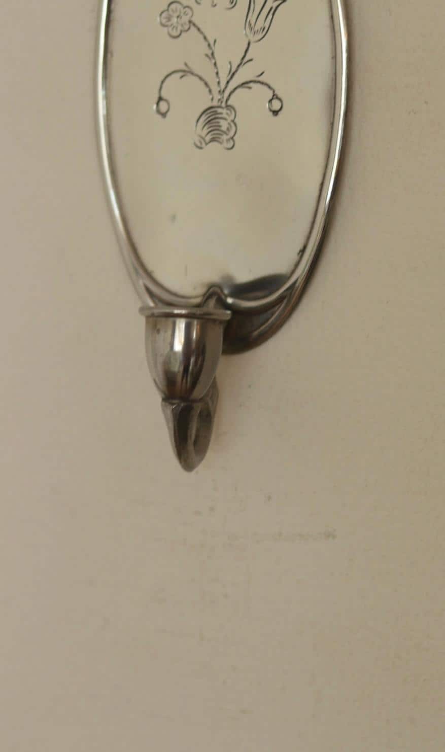 Pair of Mid Century Swedish Pewter Sconces with Mirror by Svenskt - Tenn