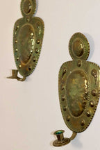 Baroque Style  Mid-Century Brass Swedish Sconces