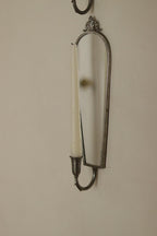 Pair of Mid Century Swedish Pewter Sconces with Mirror By Svenskt - Tenn