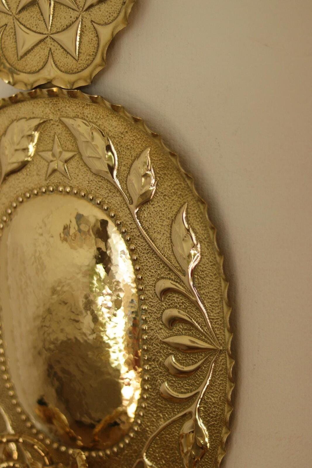 1945's Pair Of Mid Century Swedish Brass Sconces Double Arm