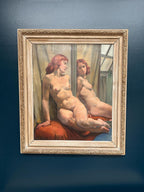 Sittande kvinna vid spegel By Philippe de Rougemont (1891–1965)