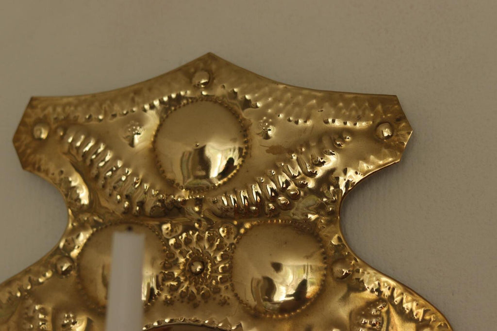 Baroque Style Mid-Century Brass Swedish Sconces