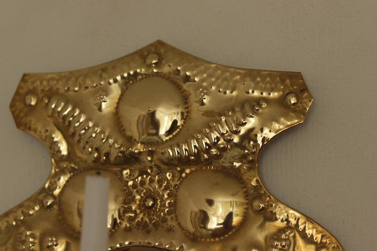 Baroque Style Mid-Century Brass Swedish Sconces