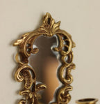 Pair of Mid-Century Swedish Brass Sconces with Mirrors